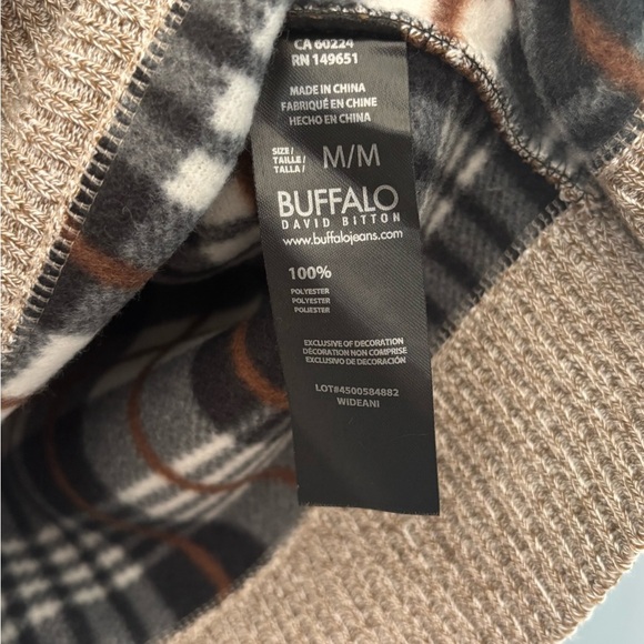 Buffalo David Bitton Crew Mens Neck Sweater Fleece Lined Corduroy Patches Sz Med - Picture 6 of 7